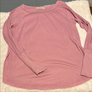 Free People Women's Pink Long Sleeve Top